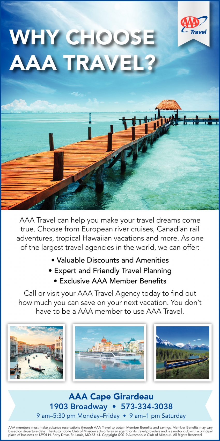 Why Choose AAA Travel?, AAA Travel - Cape Girardeau, Saint Louis, MO